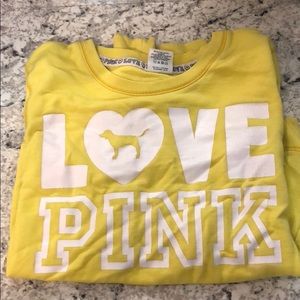 Yellow LOVE PINK sweatshirt